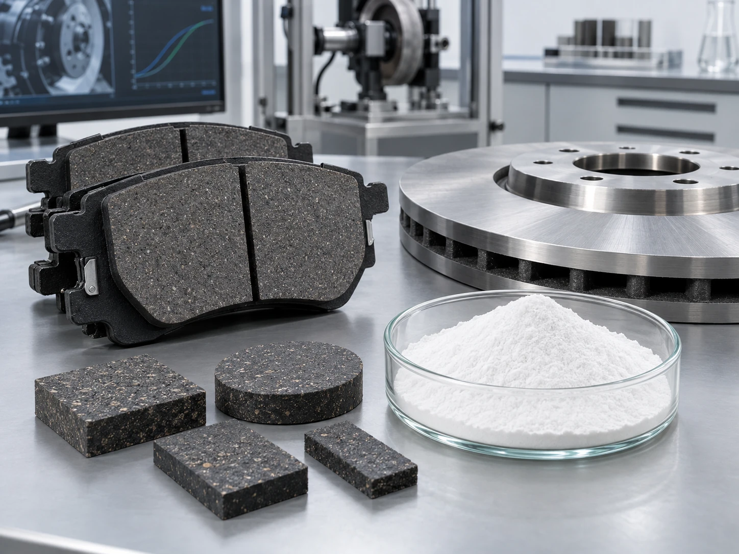 Friction materials and brake pads